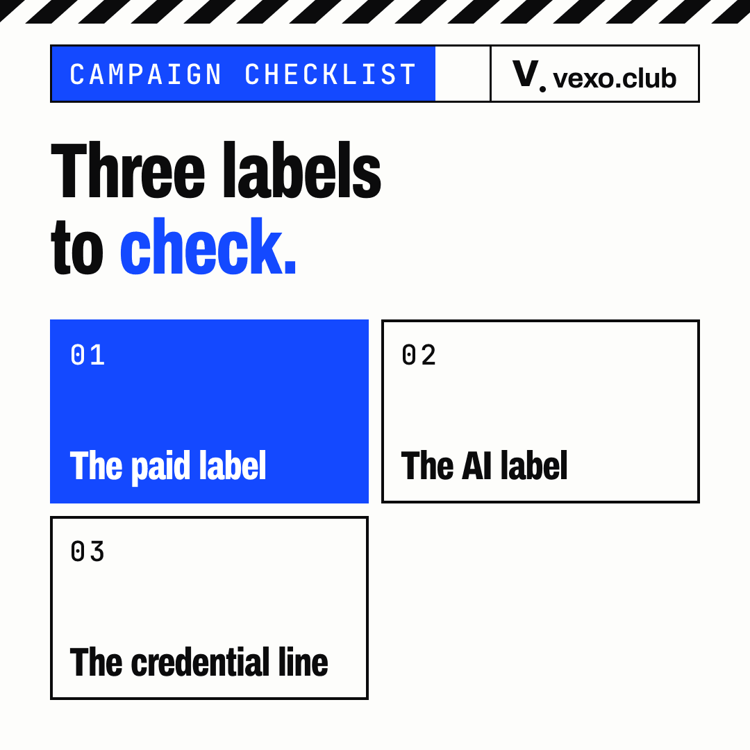 Influencer marketing checklist: the three labels to check in India, the paid label, the AI label and the credential line