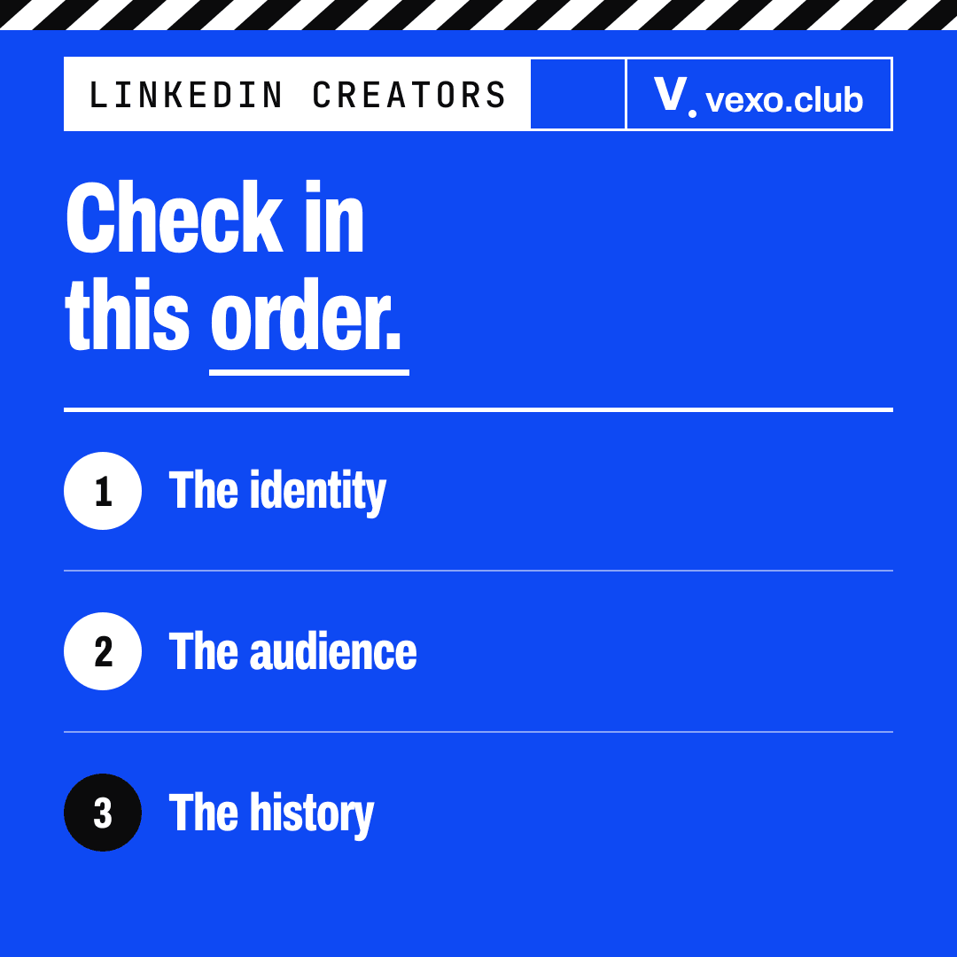 Three numbered checks before booking a LinkedIn influencer in India: the identity, the audience, the history