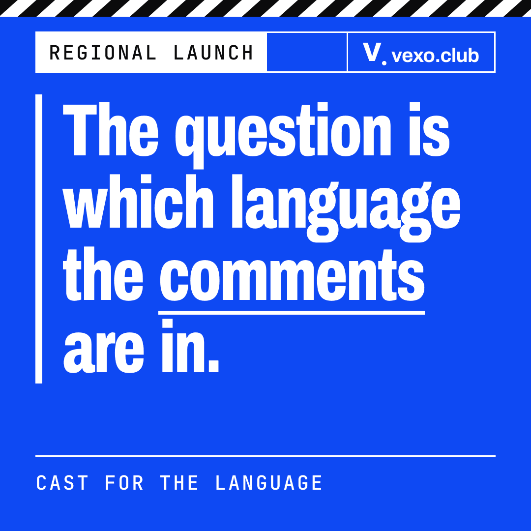 Quote card: the question is which language the comments are in, casting for regional influencer marketing in India