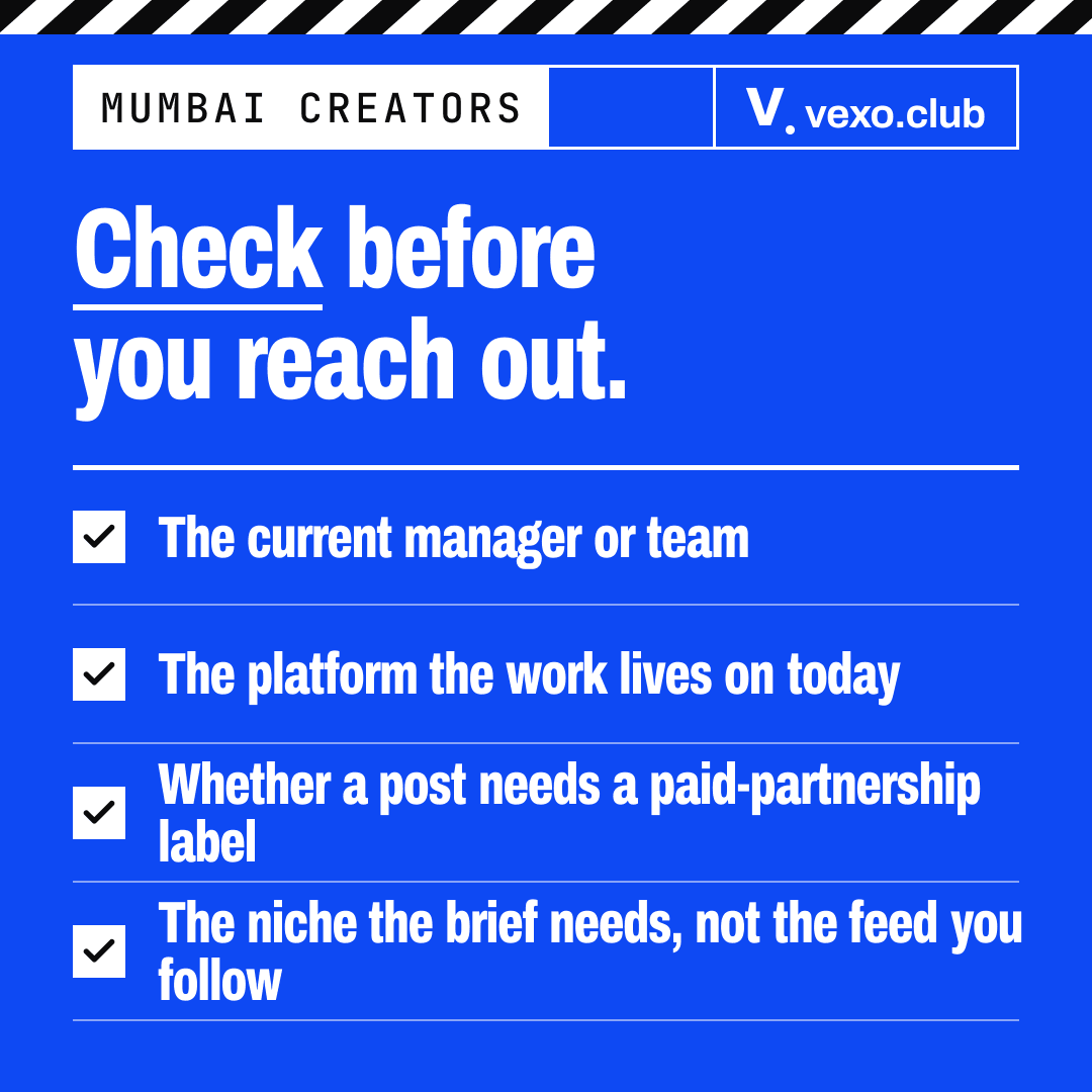 Checklist plate: confirm the manager, the platform, the disclosure label and the niche before briefing