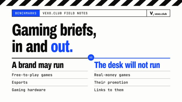 Gaming briefs split into those a brand can run and those it cannot — gaming YouTubers in India, vexo.club