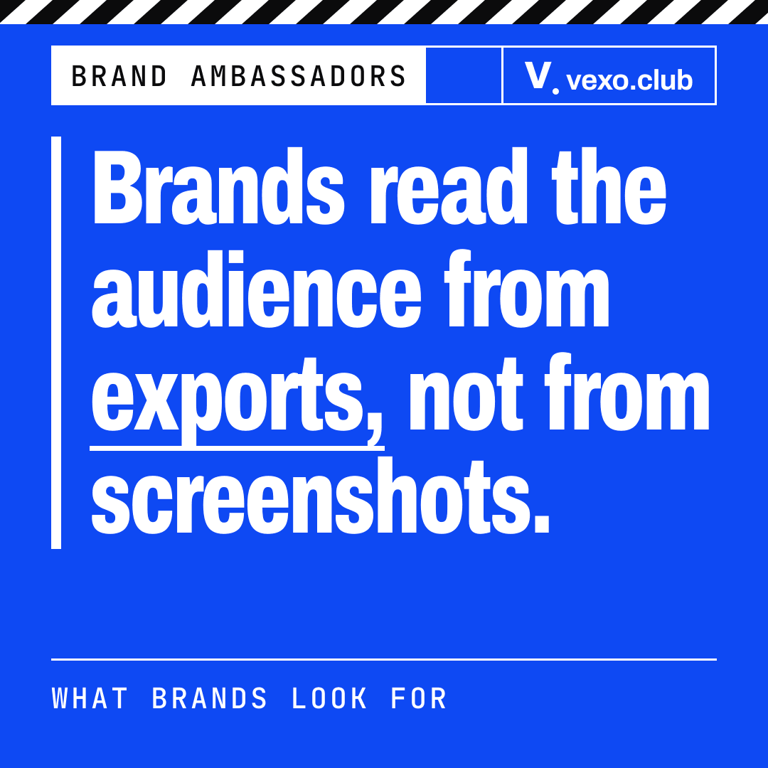 Quote card: brands read the audience from exports, not from screenshots — how to become a brand ambassador in India