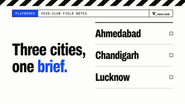 Ahmedabad, Chandigarh and Lucknow as a ruled list — influencer marketing agency in Ahmedabad, Chandigarh, Lucknow, vexo.club