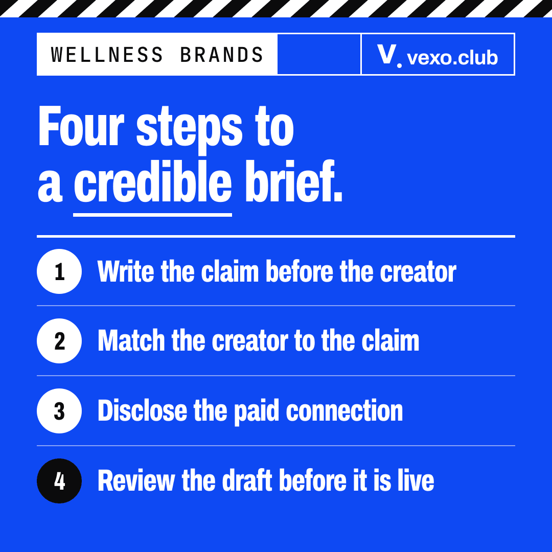 Four steps for a credible wellness campaign: the claim, the creator, the disclosure, the review