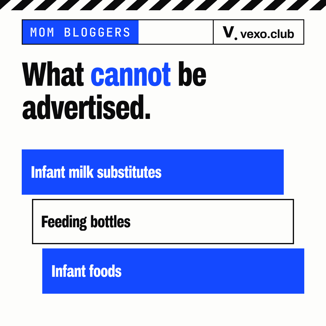 Stack of three baby products the 1992 Act bars from advertising, which mom bloggers cannot promote: milk, bottles, foods