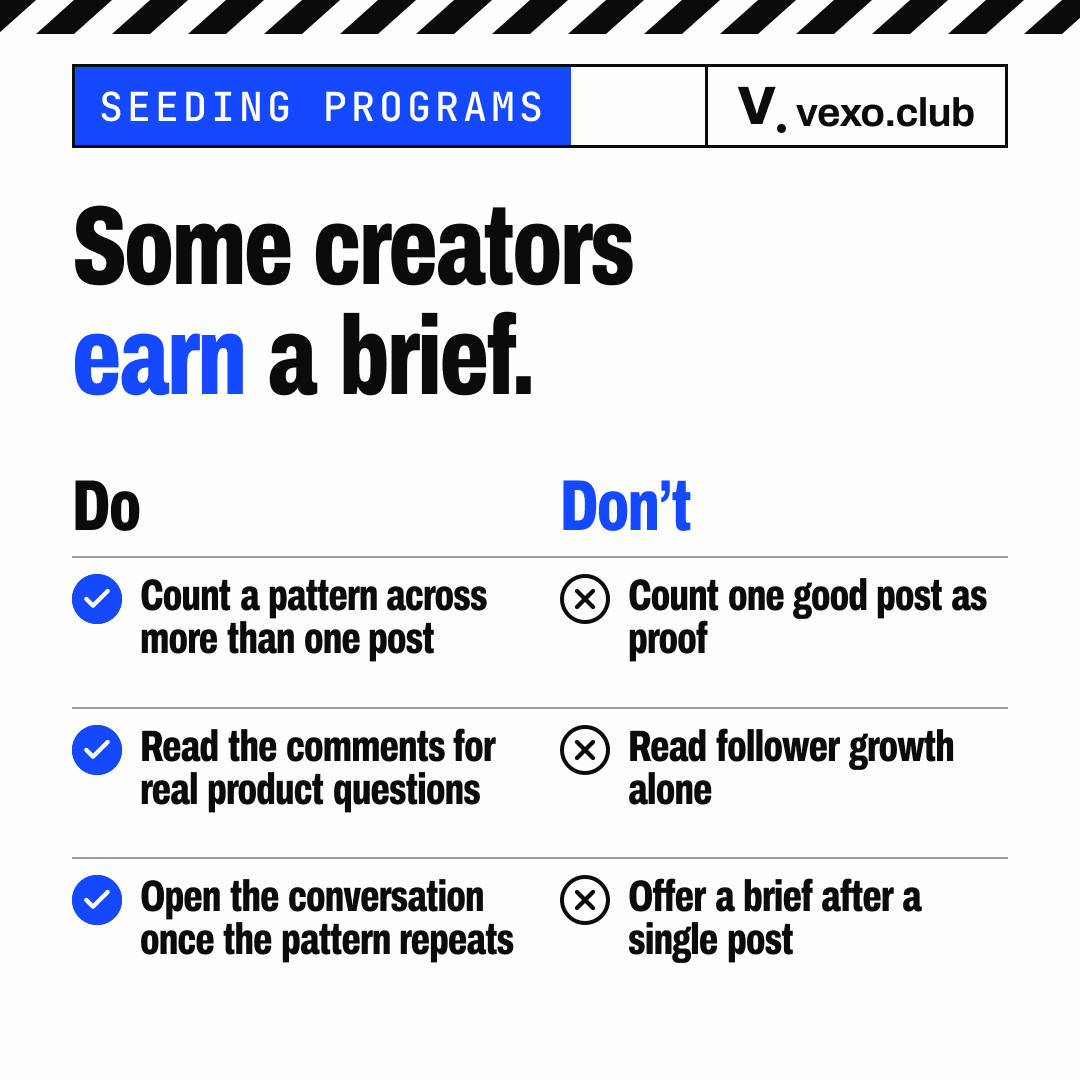 Three do and don’t pairs for when a seeded creator is ready for a paid partnership