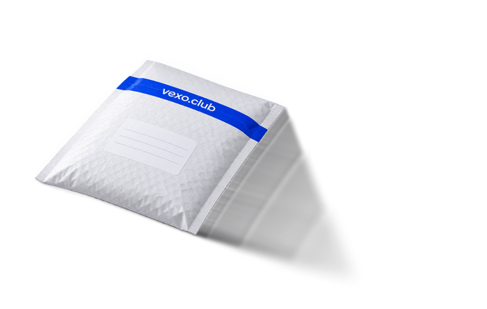 Padded seeding parcel sealed with a blue band printed vexo.club