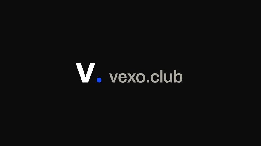 Logo loop, 16:9 — first frame of the vexo.club logo animation