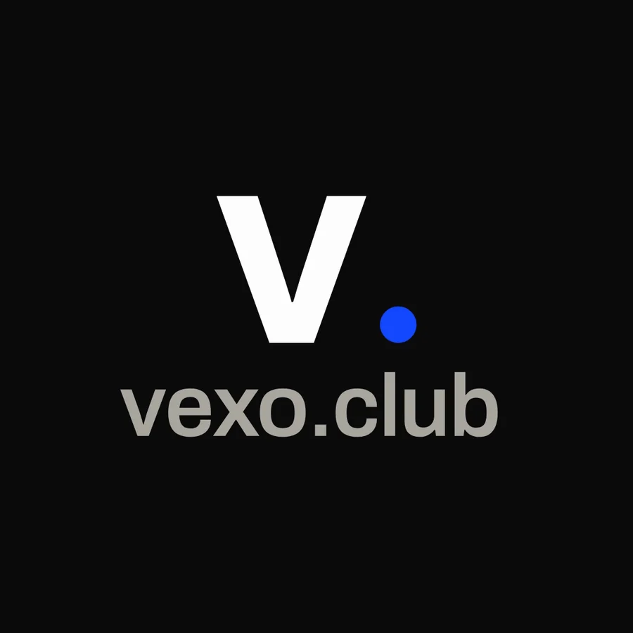 Logo loop, square — first frame of the vexo.club logo animation