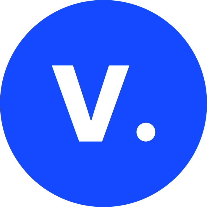 vexo.club circle logo sticker in blue — influencer marketing agency in India.